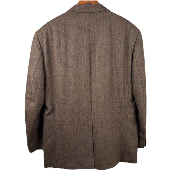 Chaps Ralph Lauren Sport Coat Mens 44R Brown Blue Lambs Wool Herringbone Blazer - Picture 6 of 7